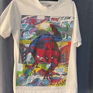 Kids Marvel White Graphic Tee Size M